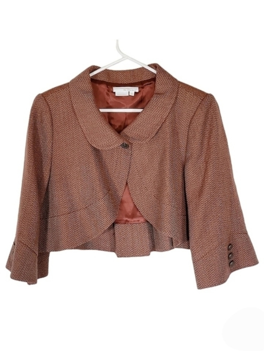 7489 * To The Max Bell Sleeve Crop Jacket Brown Size M